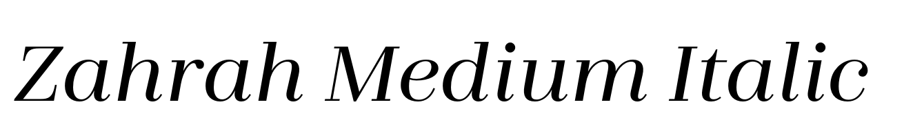 Zahrah Medium Italic